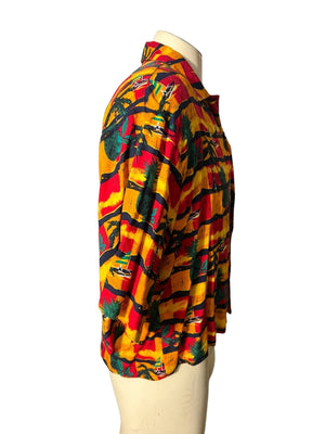 vintage 80’s tribal short button up S Towncraft