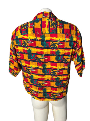 vintage 80’s tribal short button up S Towncraft