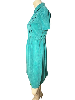 vintage 80's turquoise dress S