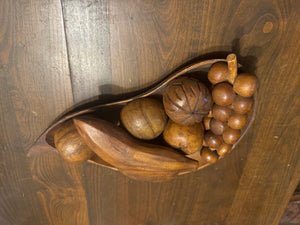 Vintage wood fruit in bowl