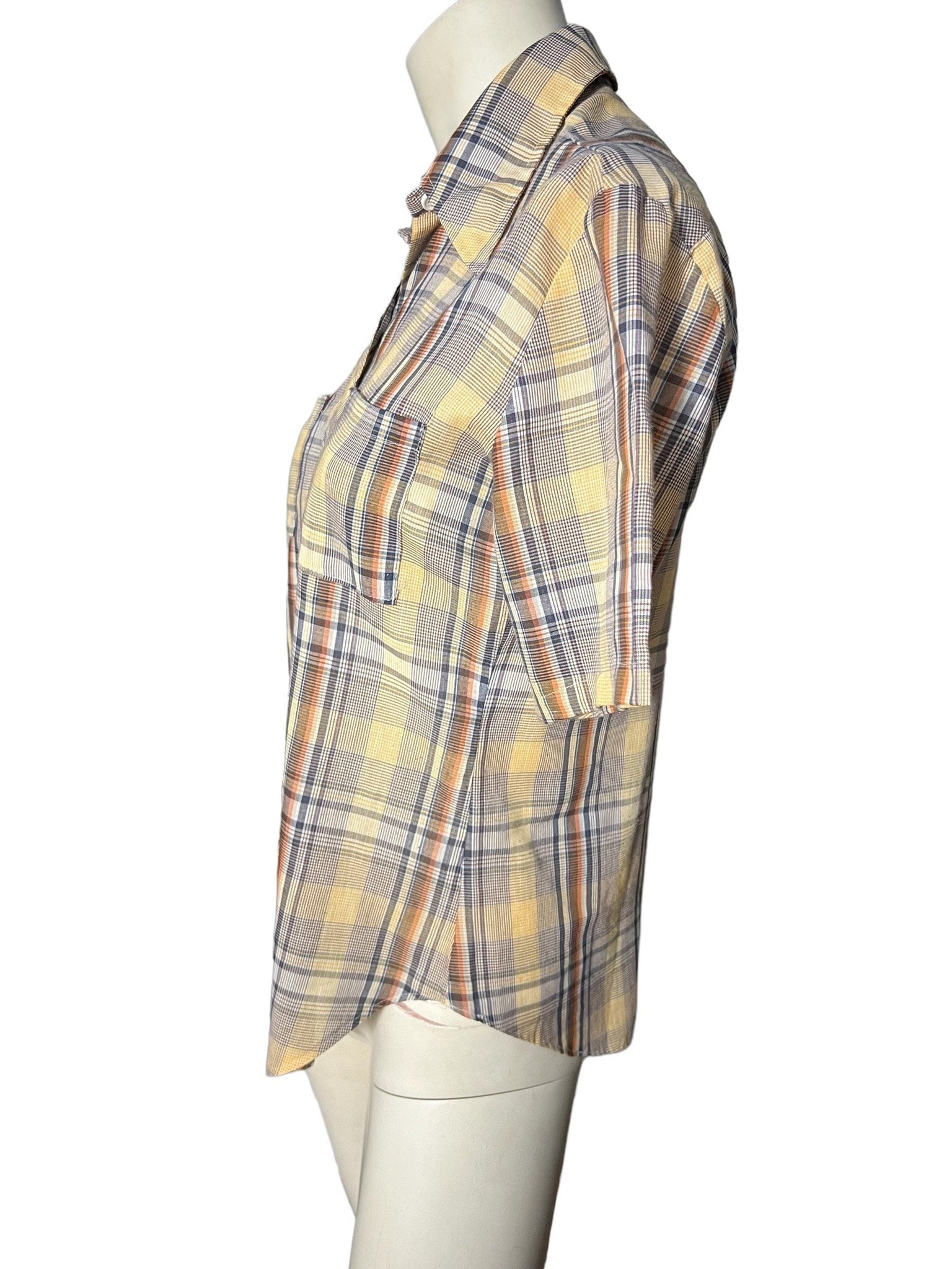 vintage 70's Langtry plaid shirt S