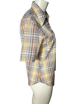 vintage 70's Langtry plaid shirt S