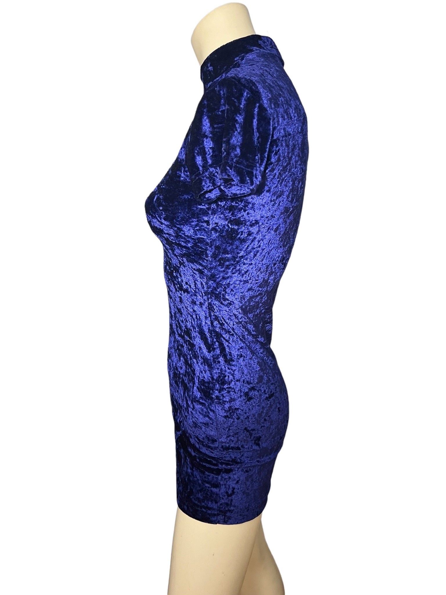 vintage 80's blue bodycon mini dress S Exit