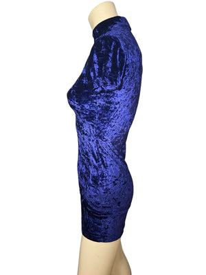 vintage 80's blue bodycon mini dress S Exit