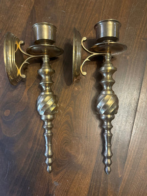 Vintage large brass wall sconces