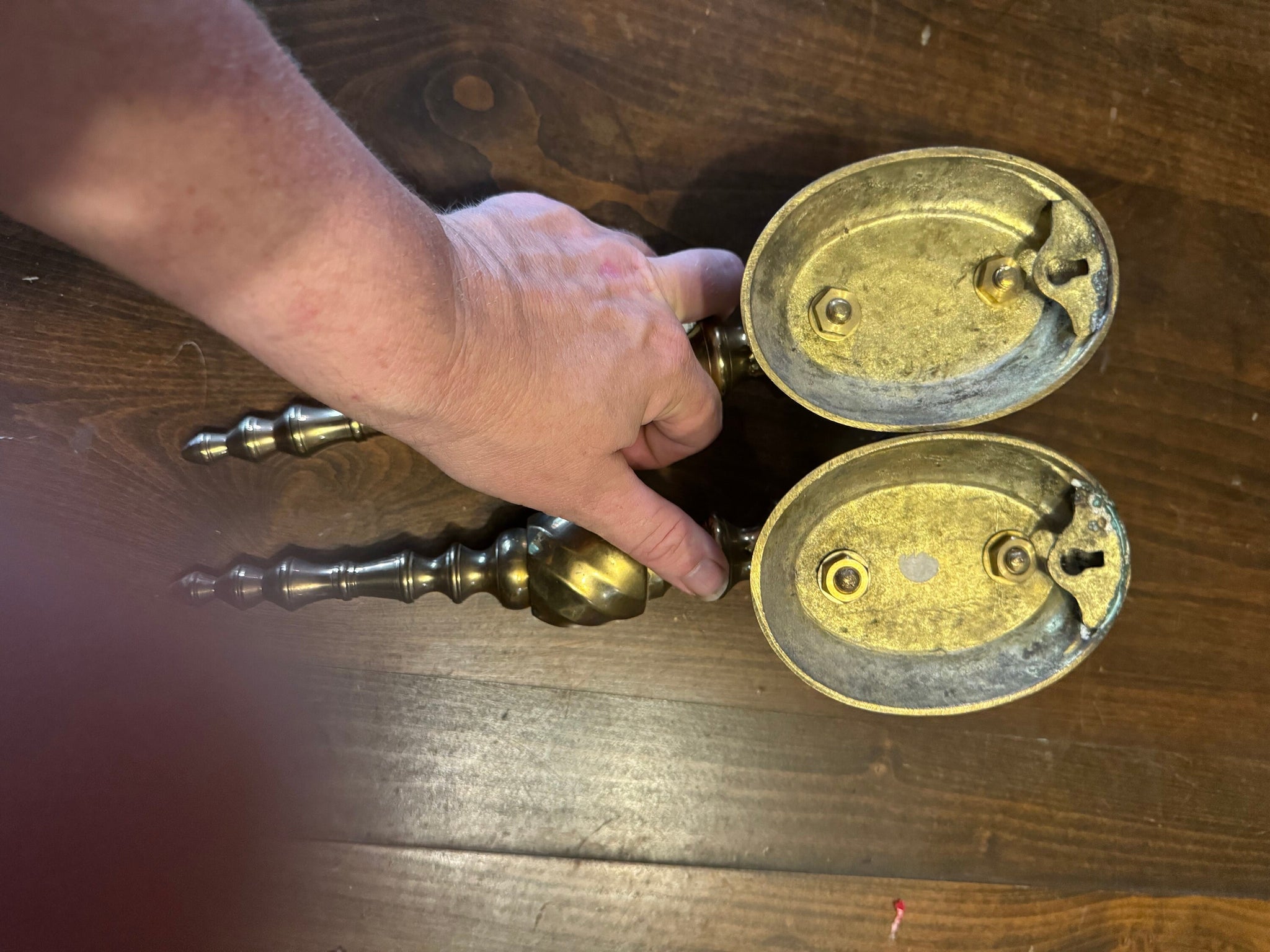 Vintage large brass wall sconces