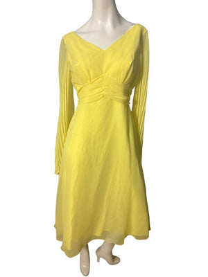 Vintage 60’s yellow bell sleeve dress M