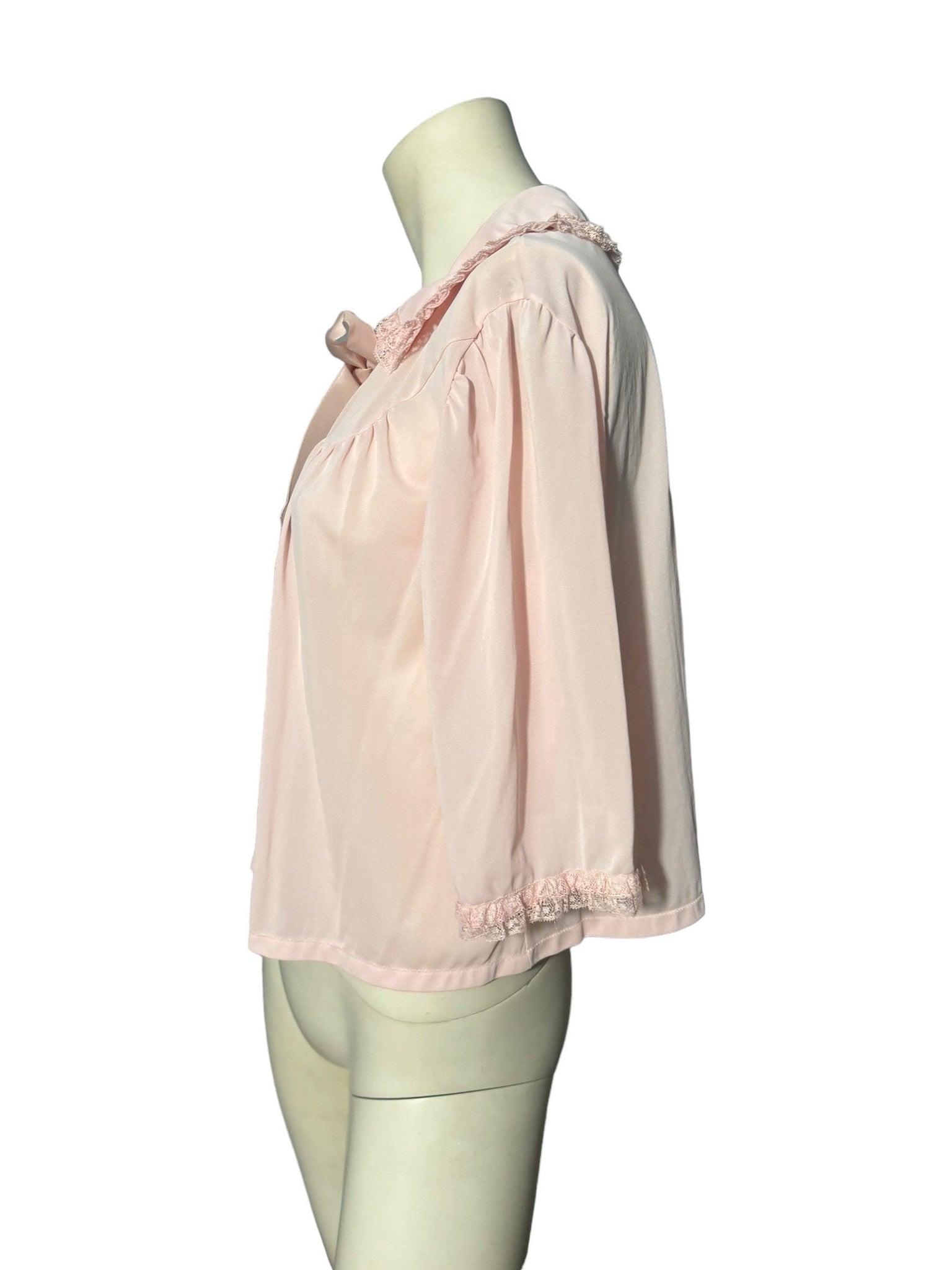 Vintage short pink bed jacket L Shadowline