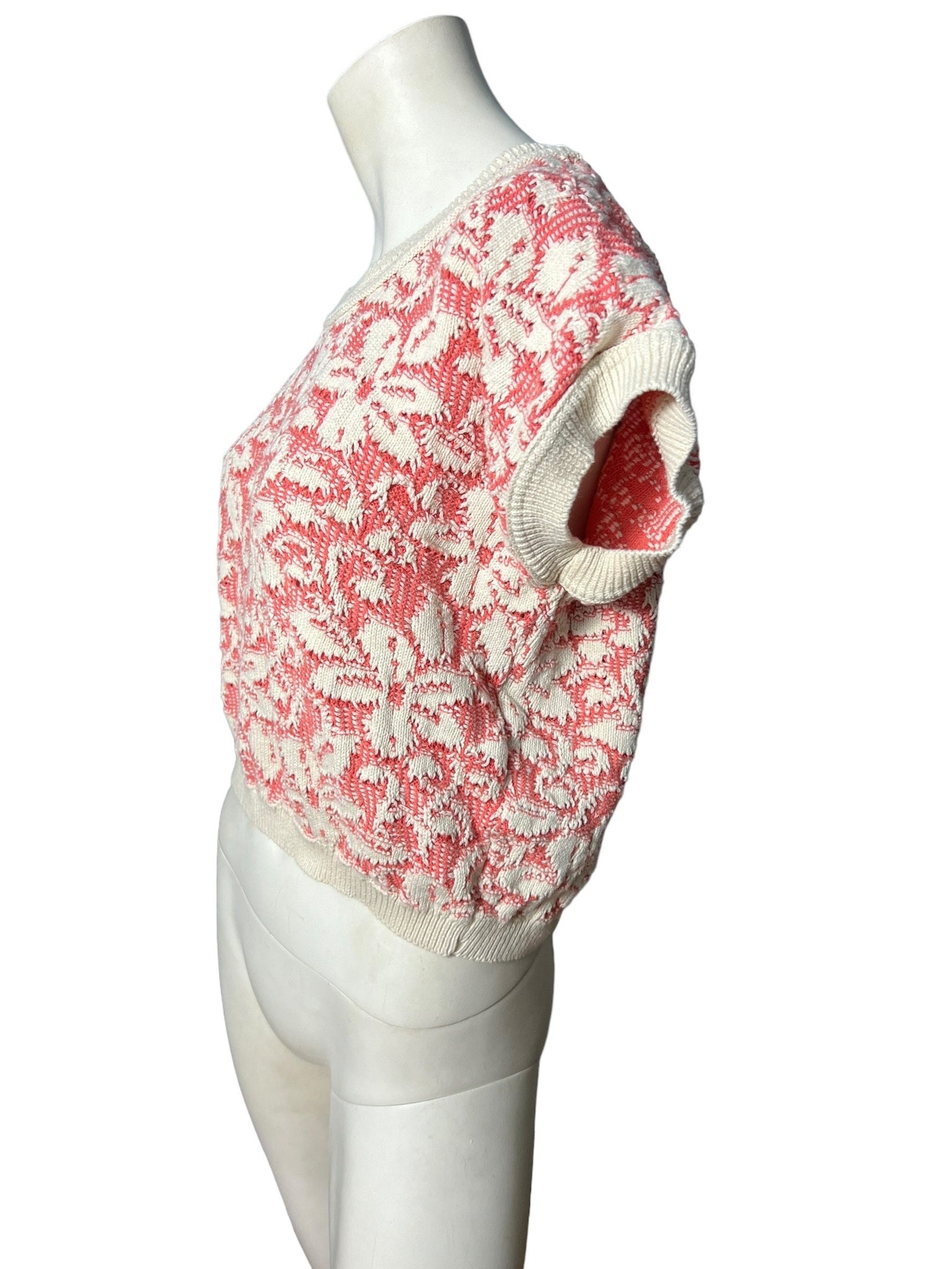 vintage floral sweater top L Mademoiselle