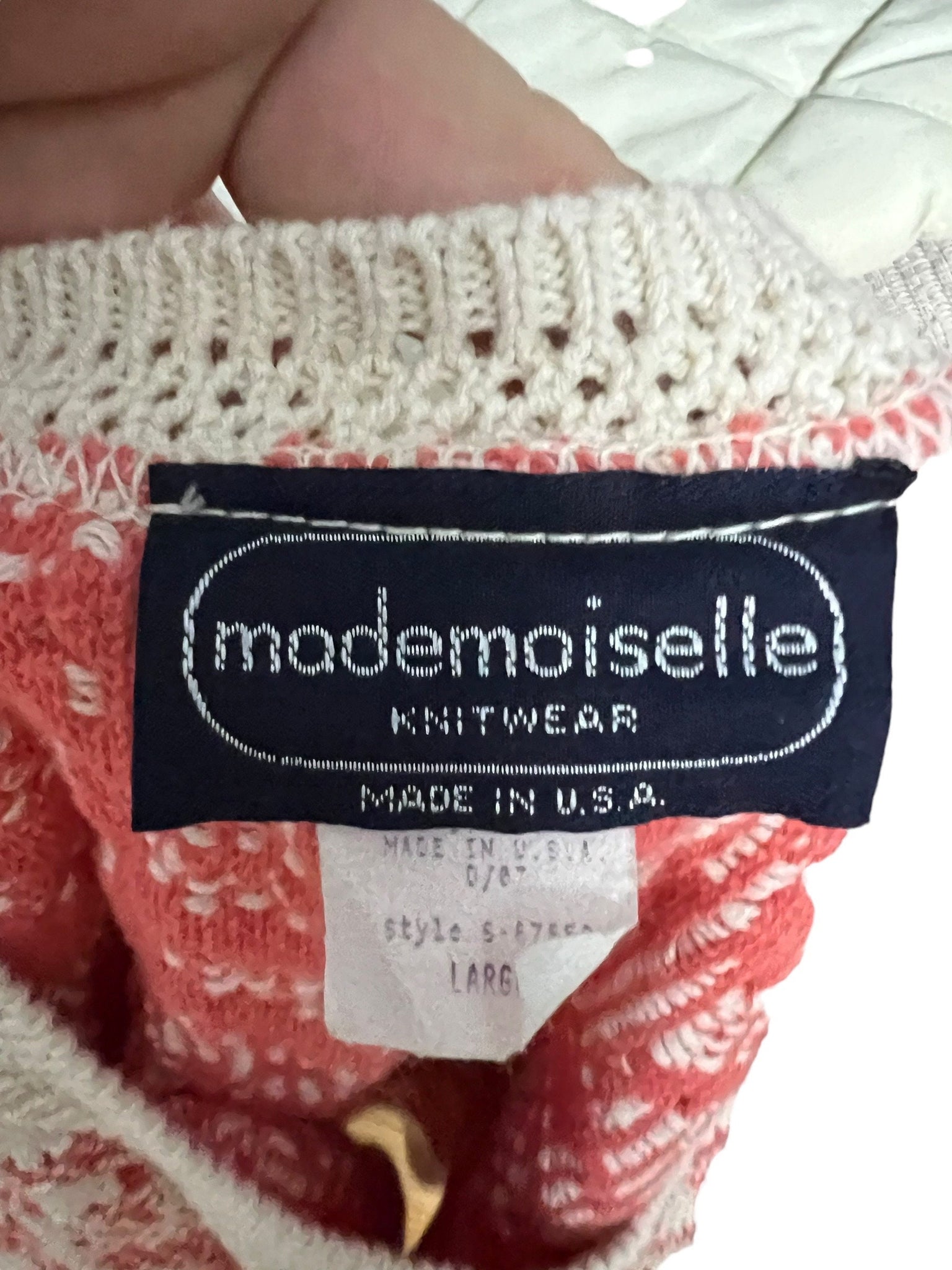 vintage floral sweater top L Mademoiselle