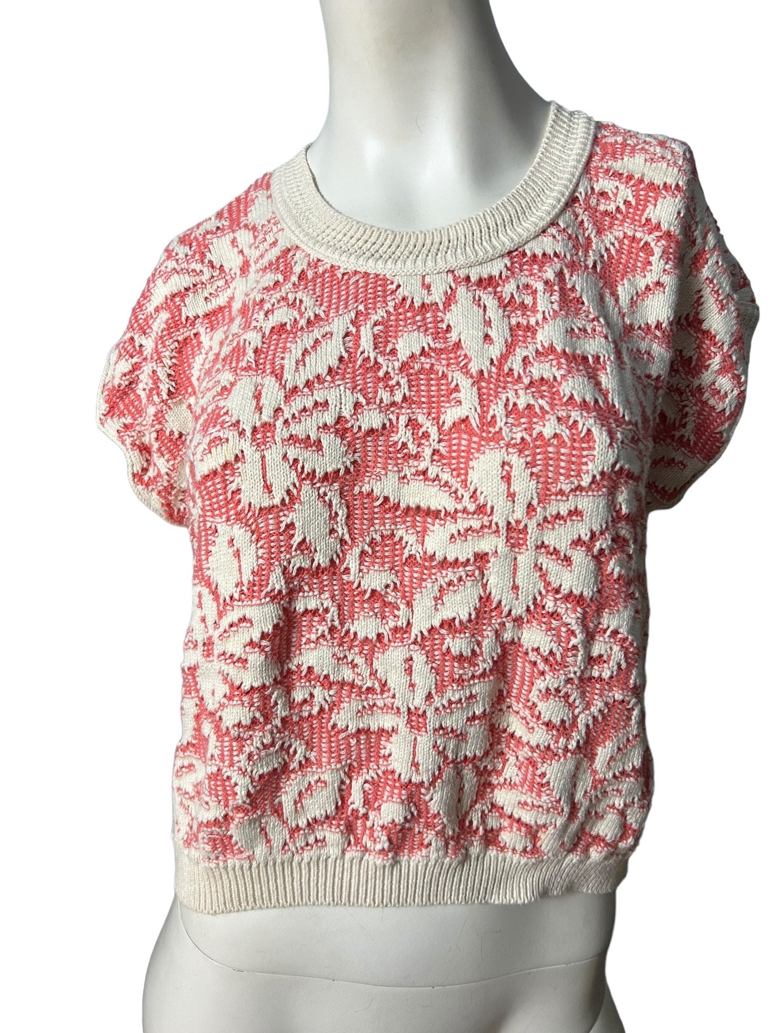 vintage floral sweater top L Mademoiselle