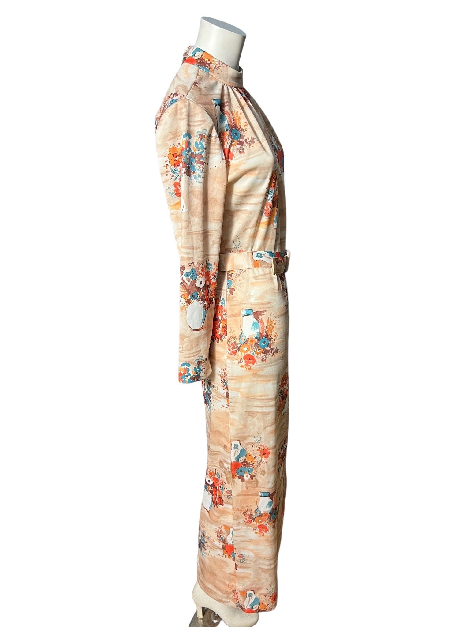 vintage 70's kimono maxi dress M L