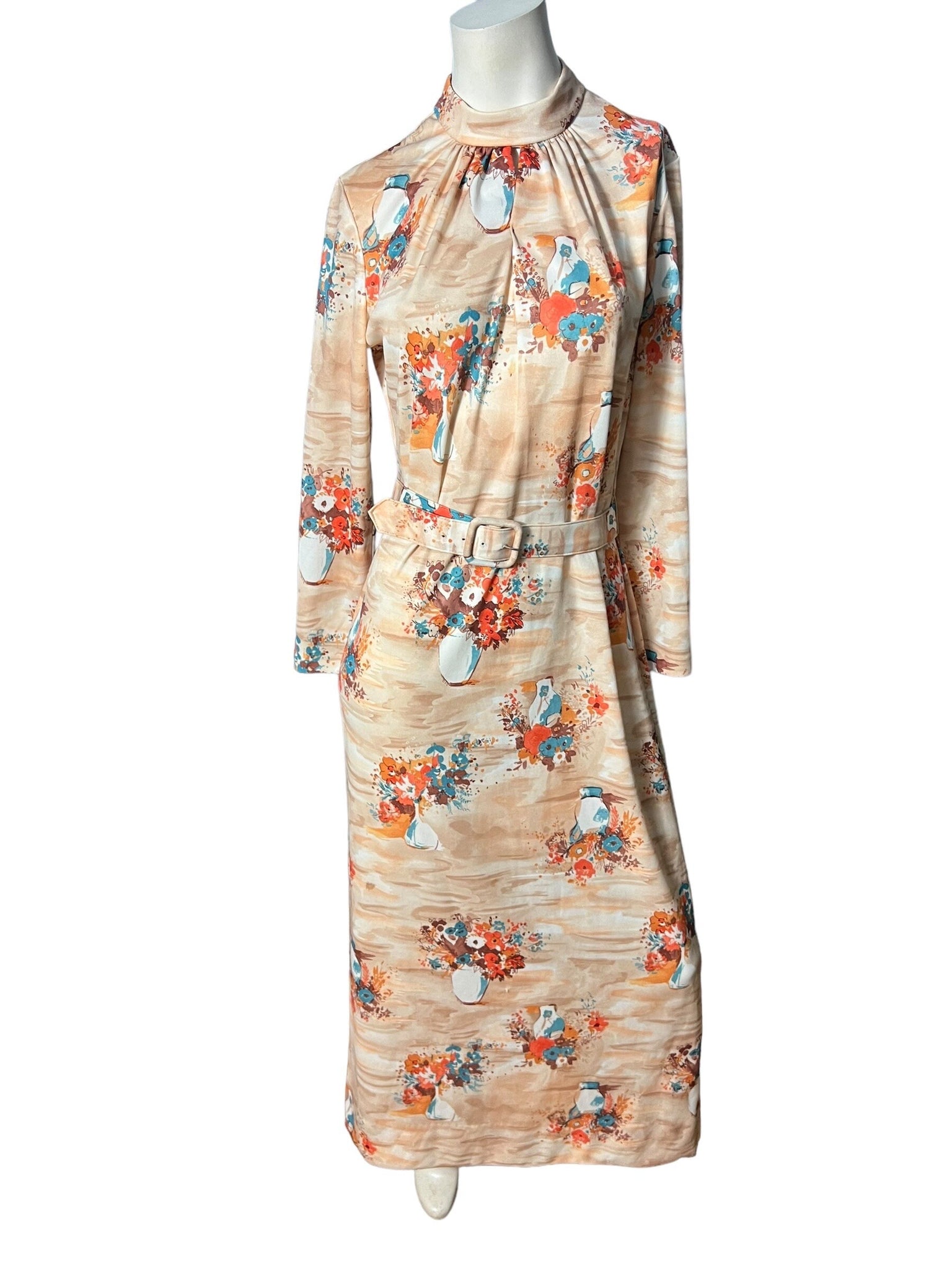 vintage 70's kimono maxi dress M L