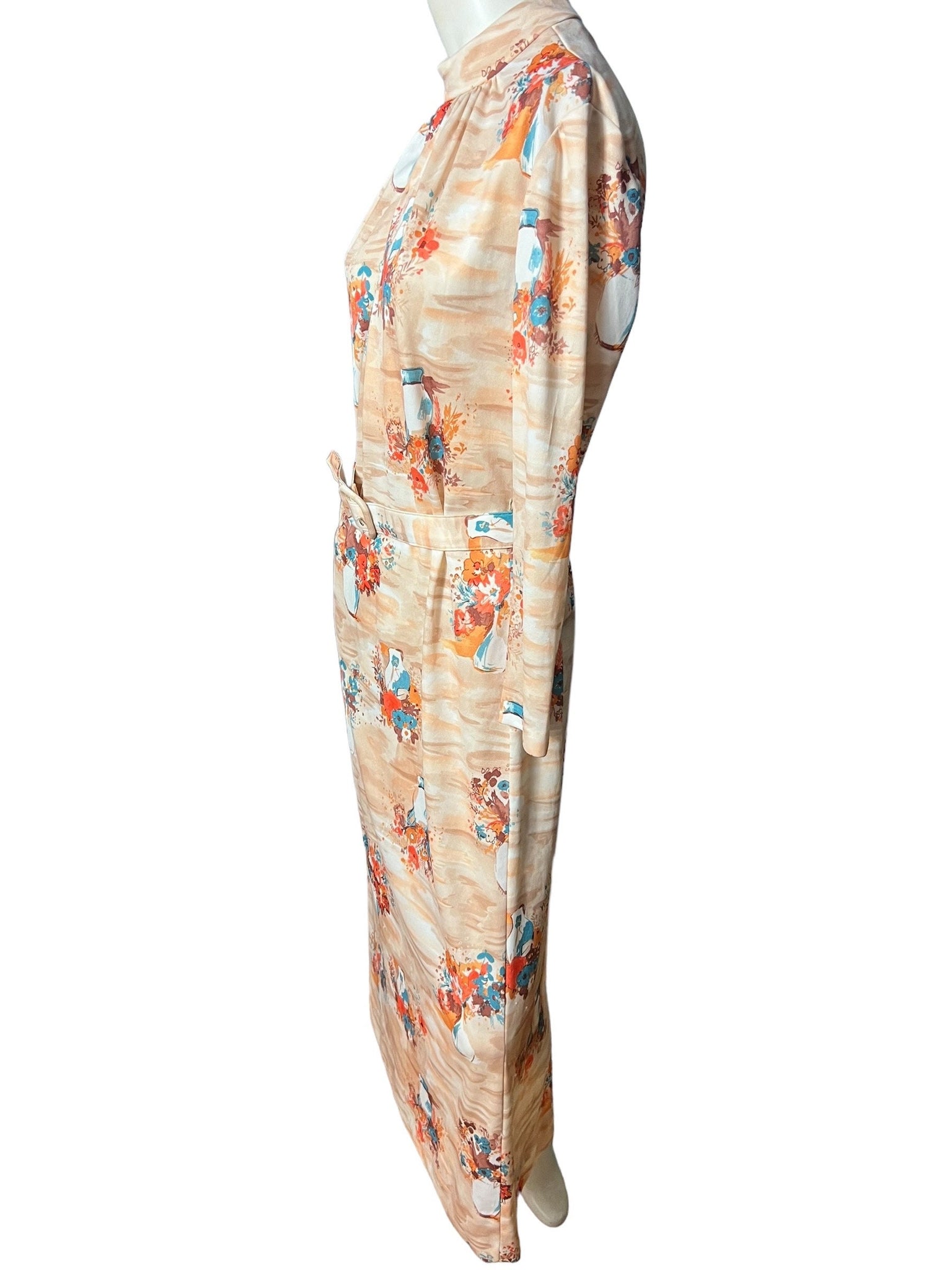 vintage 70's kimono maxi dress M L