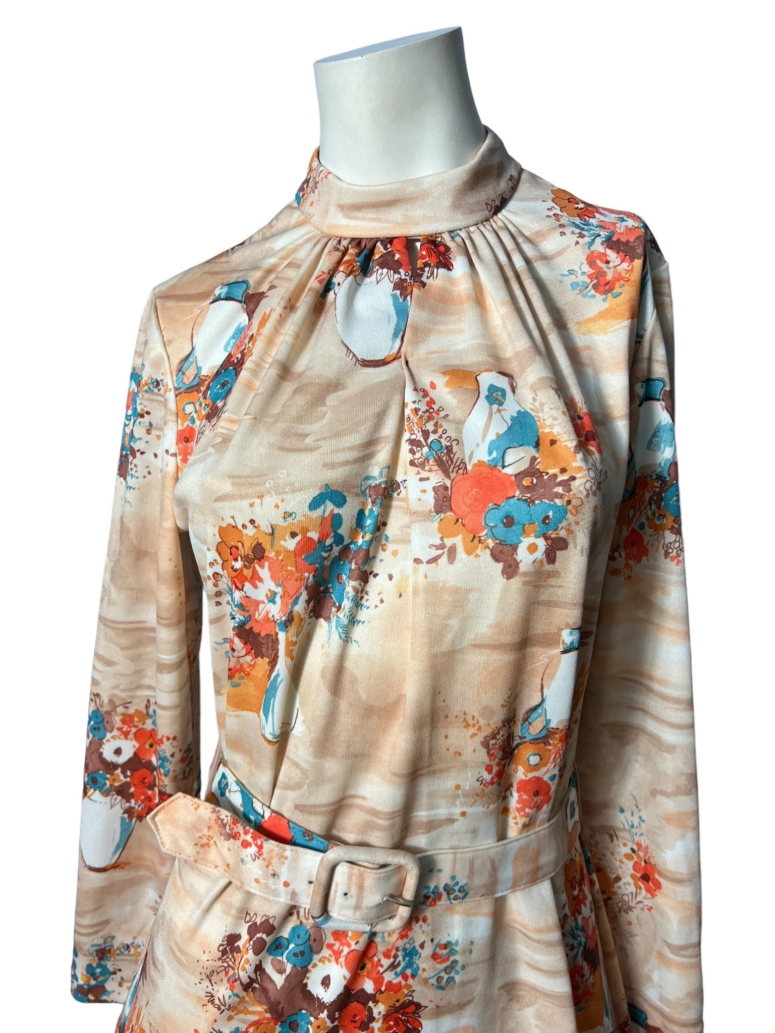 vintage 70's kimono maxi dress M L