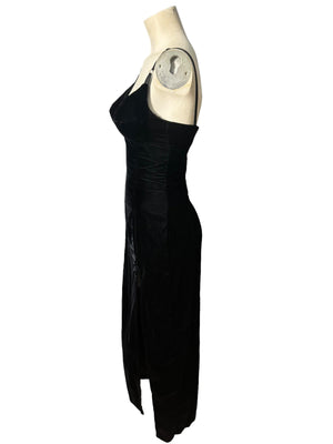 Vintage 80’s LA Glo velvet fitted dress S