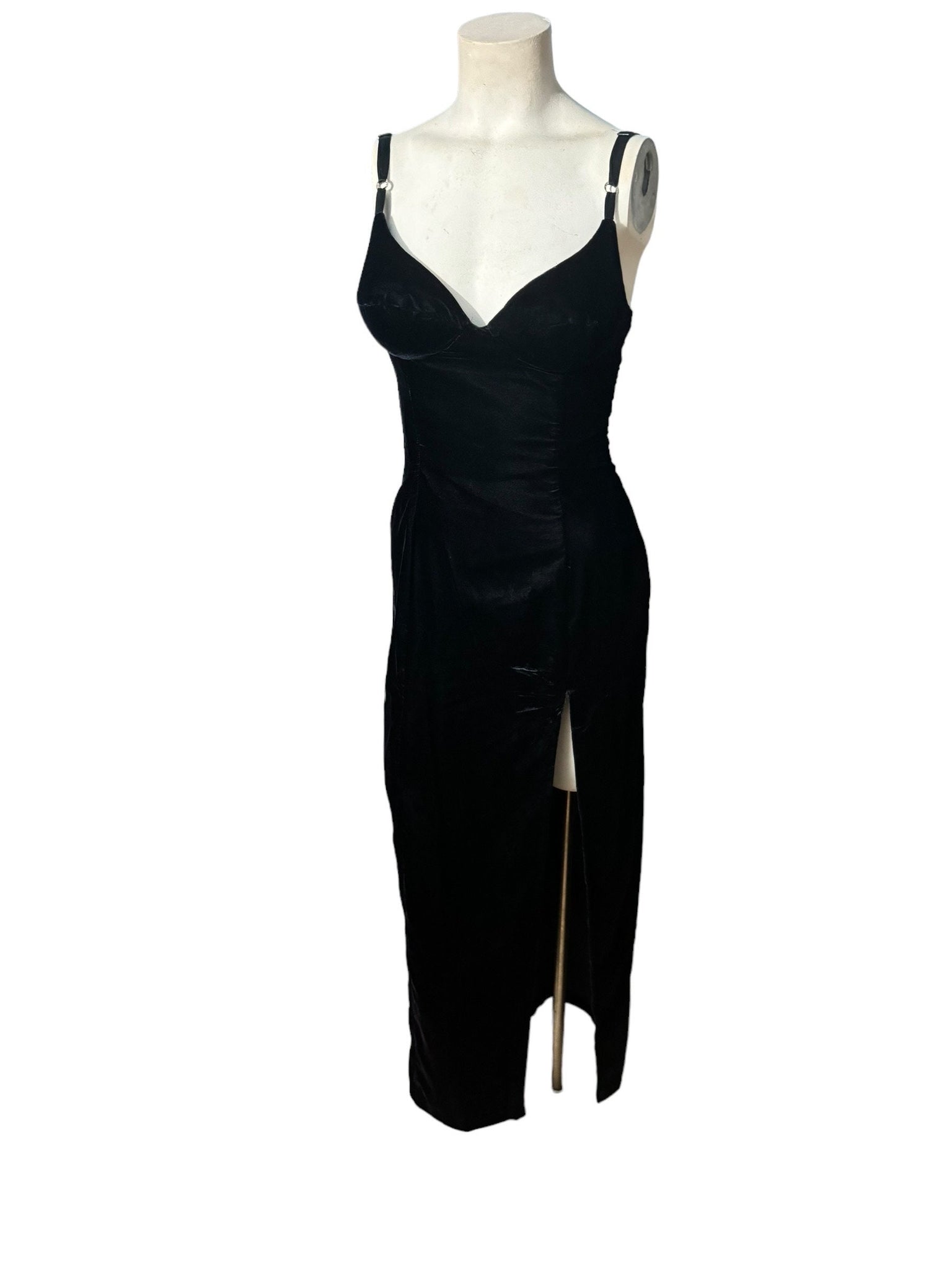 Vintage 80’s LA Glo velvet fitted dress S