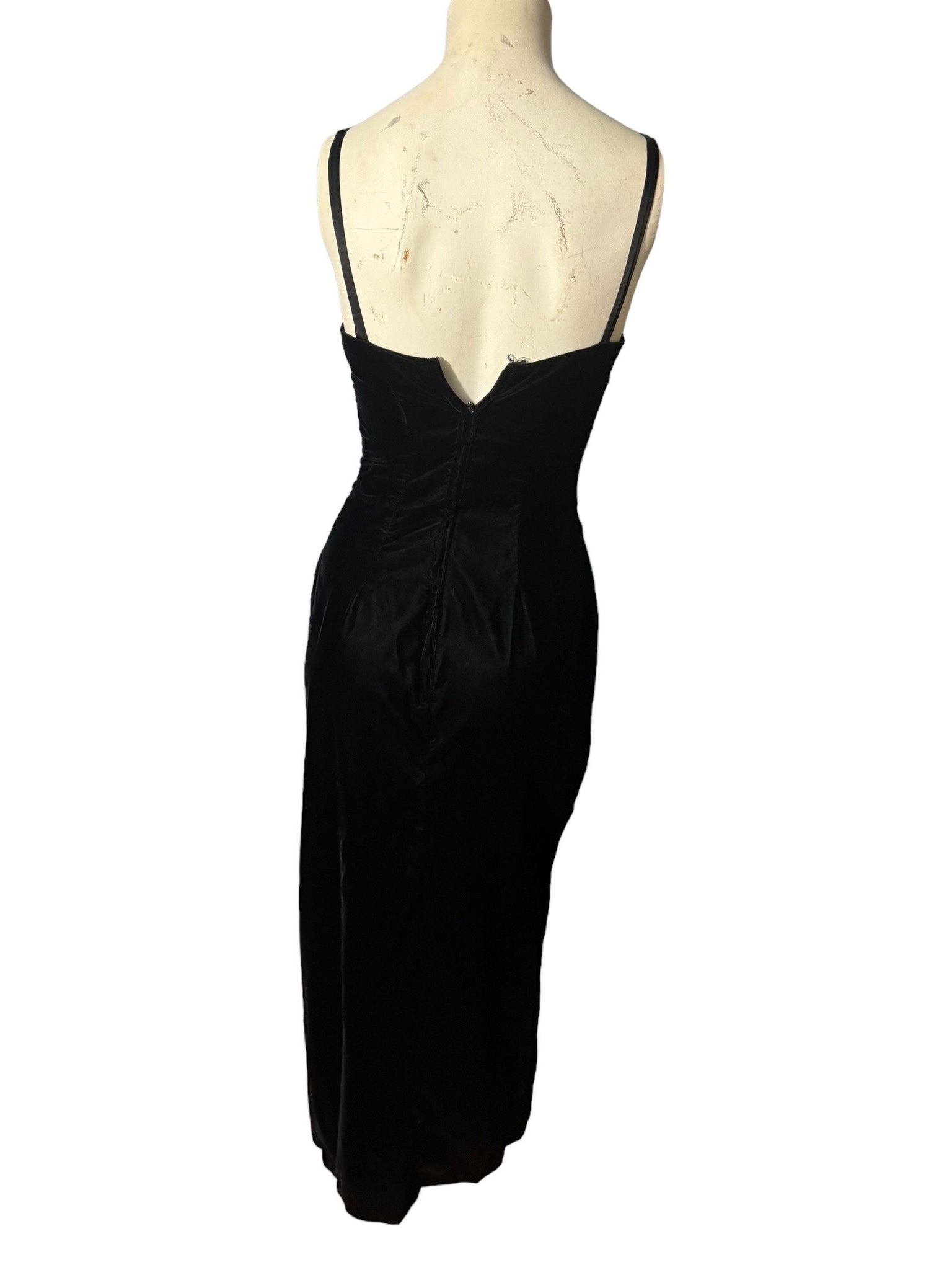 Vintage 80’s LA Glo velvet fitted dress S