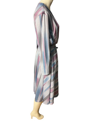 Vintage 70’s wrap bust Chevron dress L