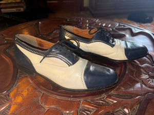 Vintage Men's black & cream oxfords 7 Carlo Morandi