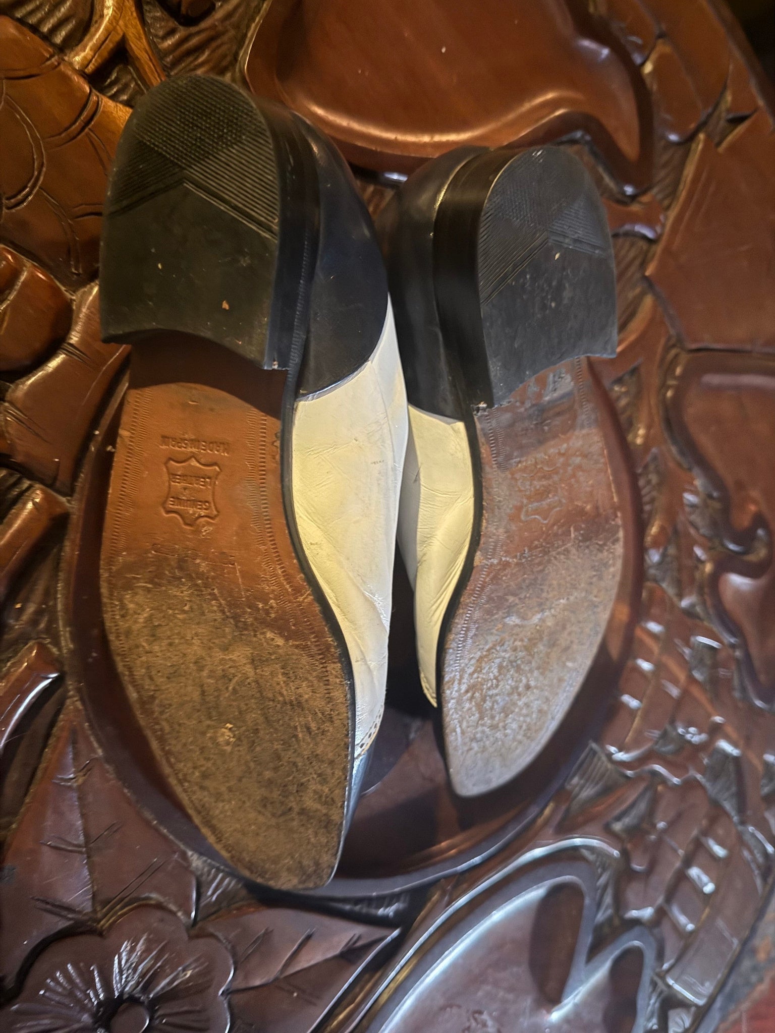 Vintage Men's black & cream oxfords 7 Carlo Morandi