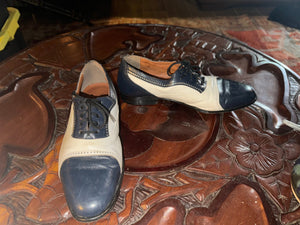 Vintage Men's black & cream oxfords 7 Carlo Morandi