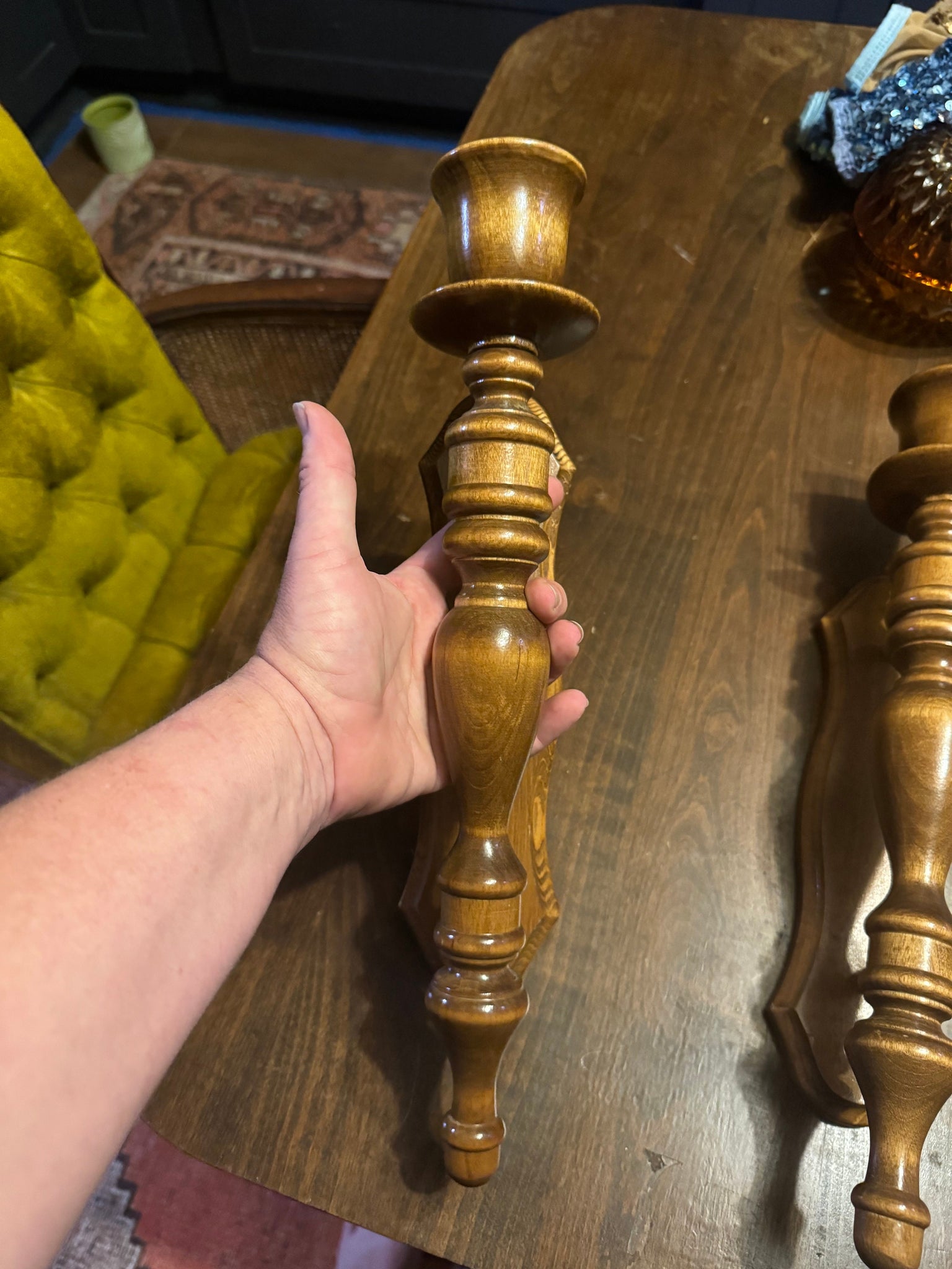 Vintage wood wall sconces