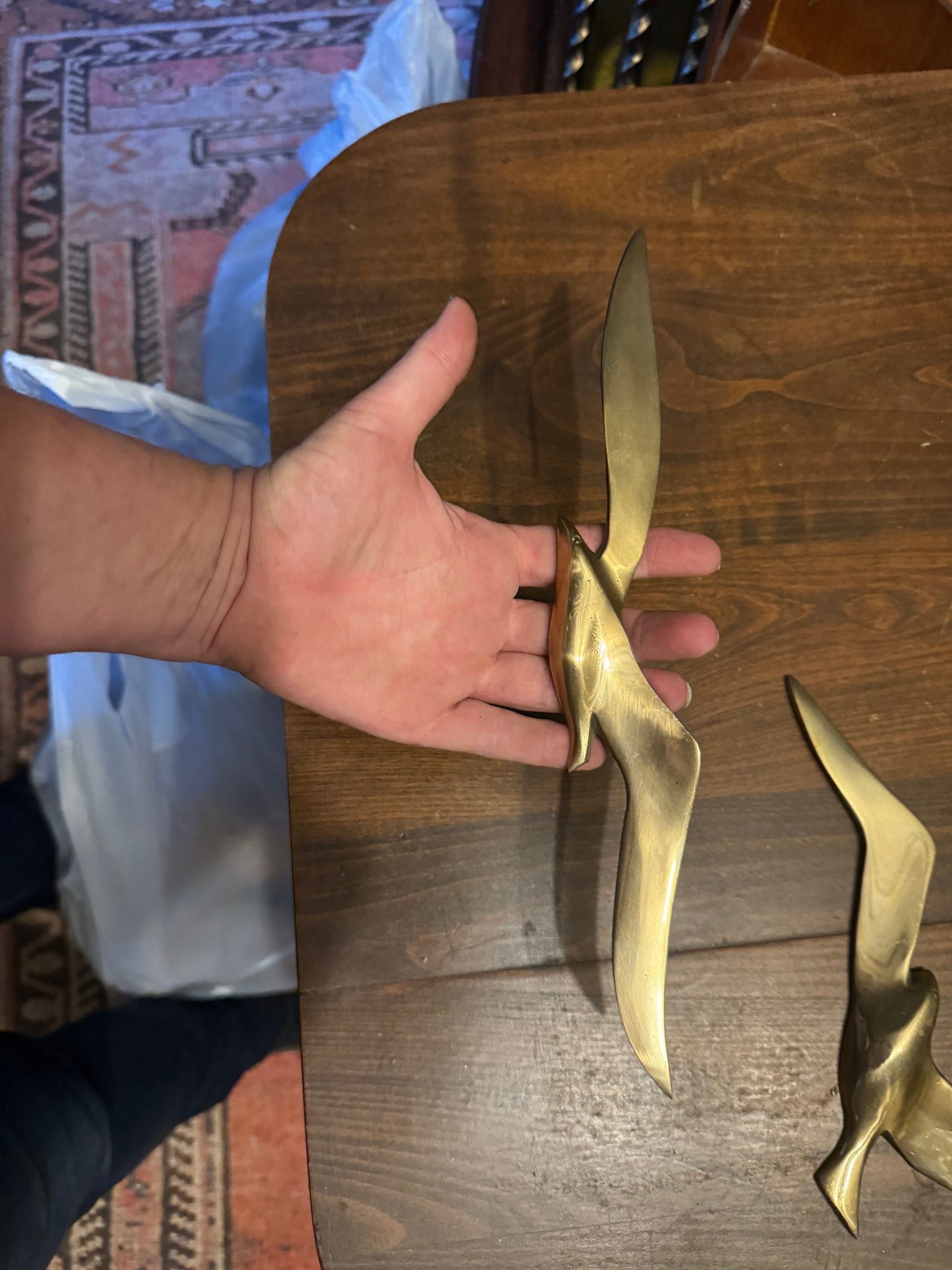 Vintage MCM Brass bird wall art