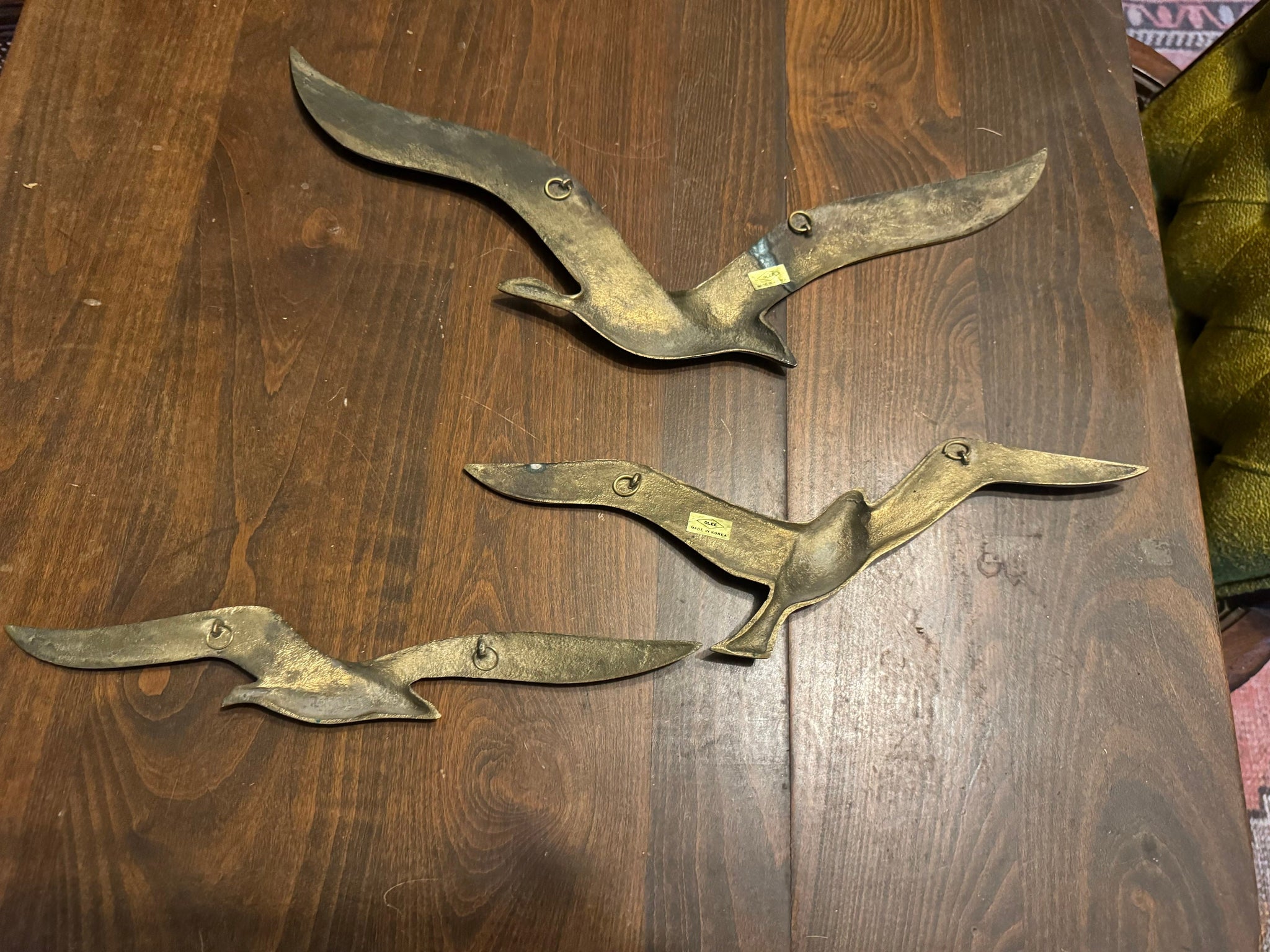 Vintage MCM Brass bird wall art