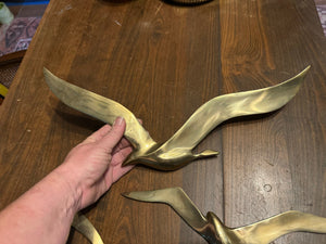 Vintage MCM Brass bird wall art