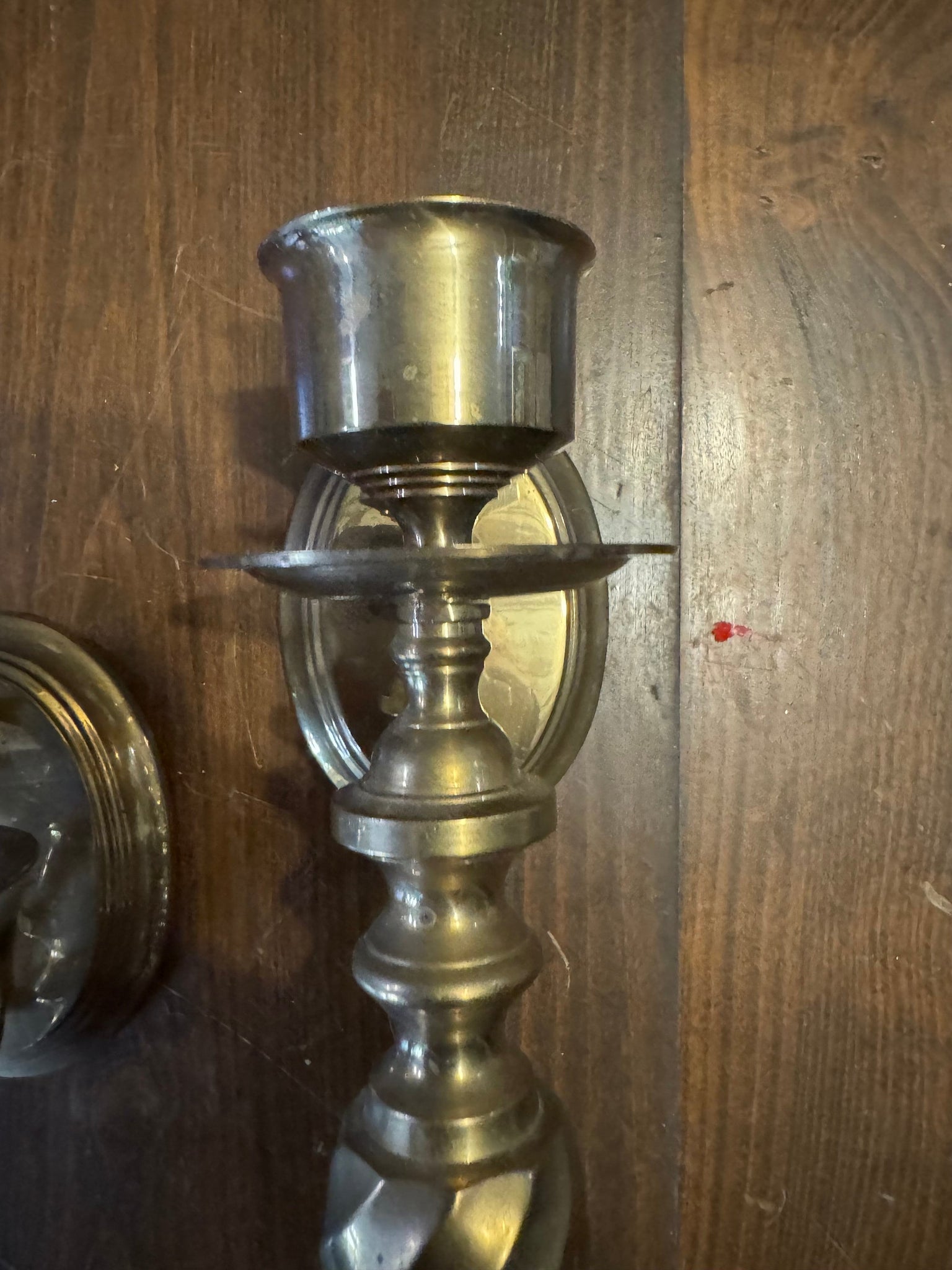 Vintage large brass wall sconces