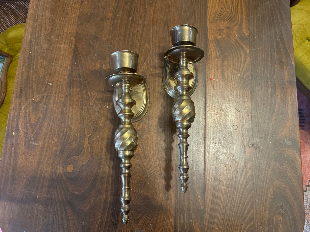 Vintage large brass wall sconces