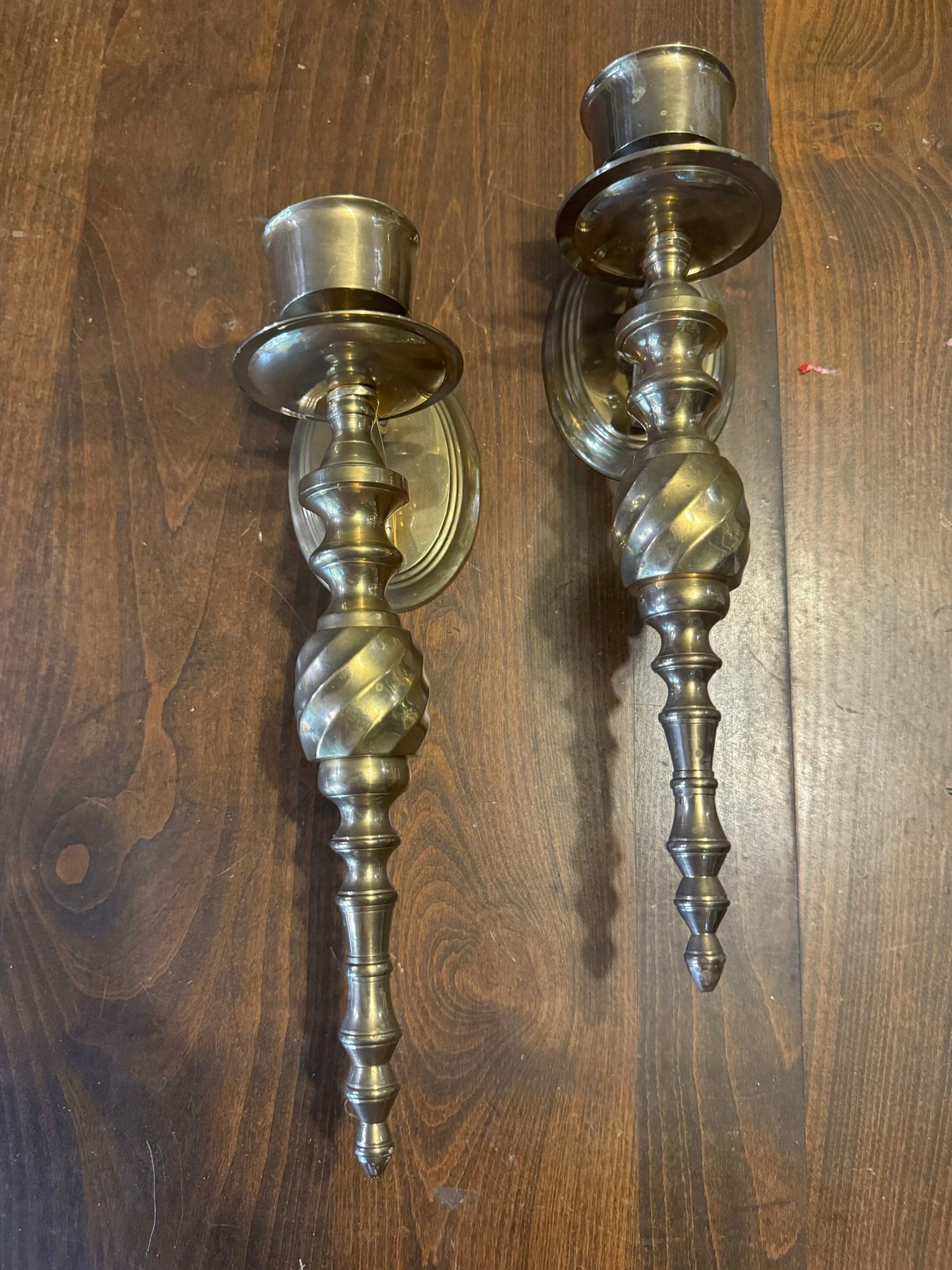 Vintage large brass wall sconces
