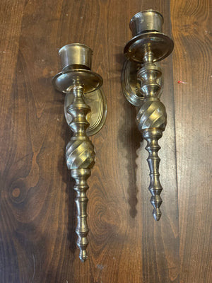 Vintage large brass wall sconces