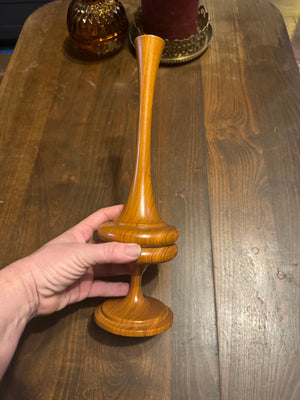 Vintage MCM wood vase