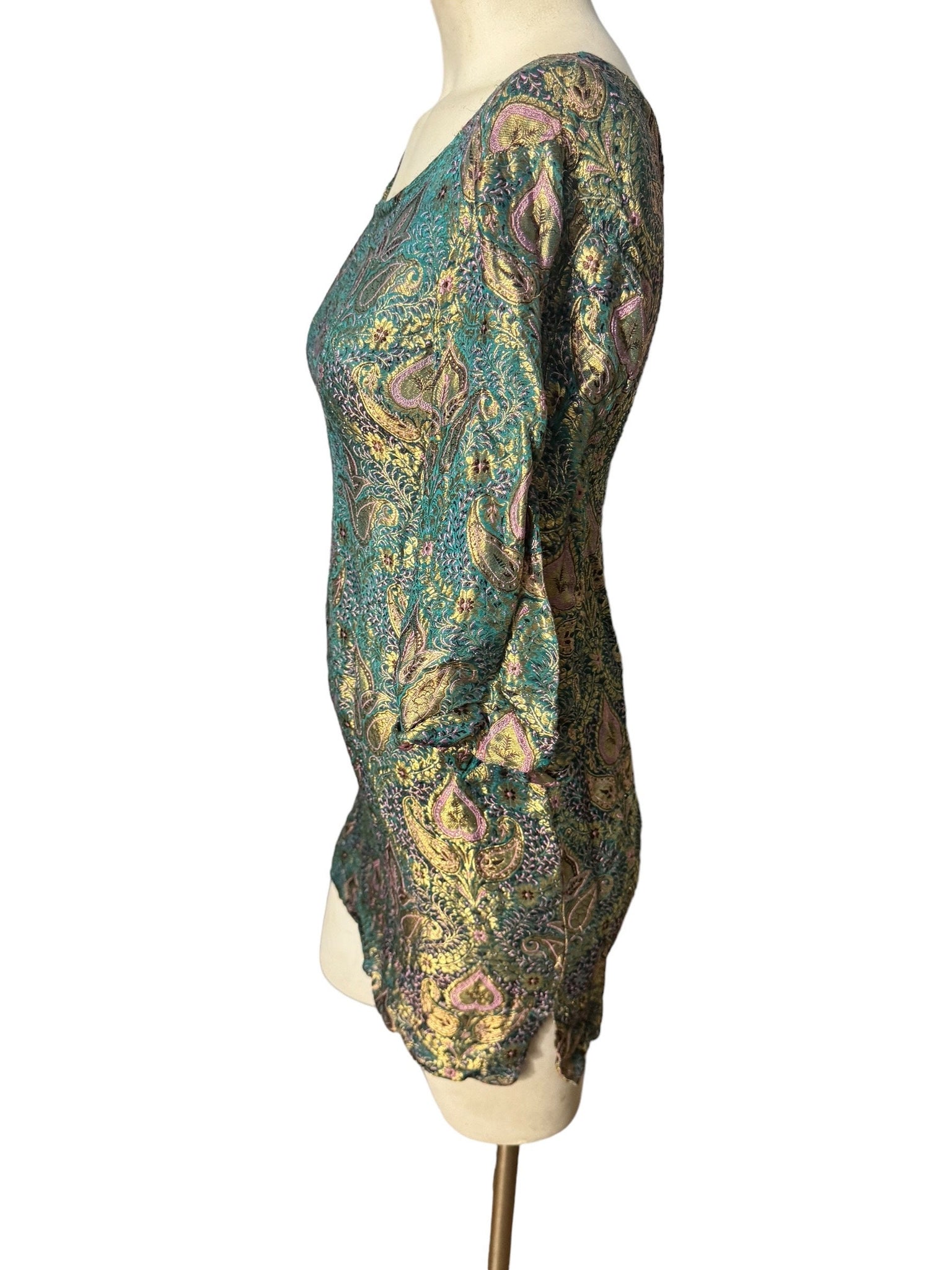 Vintage 70's brocade mini dress S