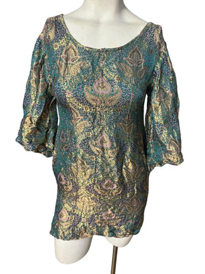 Vintage 70's brocade mini dress S