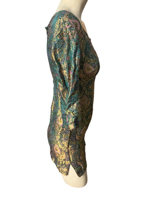 Vintage 70's brocade mini dress S