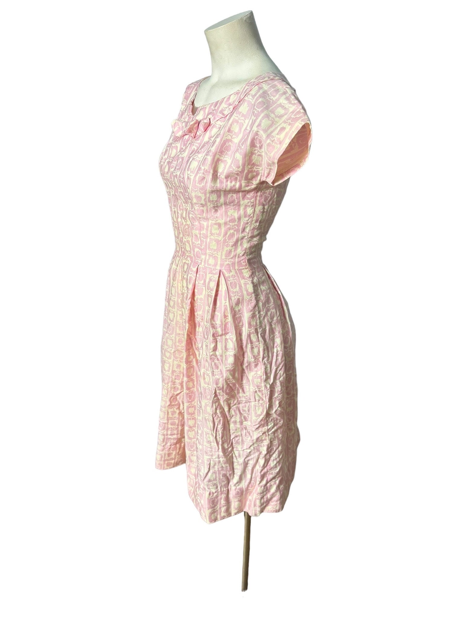 Vintage 50's pink cotton day dress S