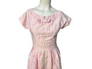 Vintage 50's pink cotton day dress S