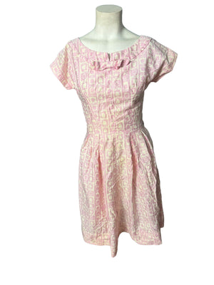 Vintage 50's pink cotton day dress S