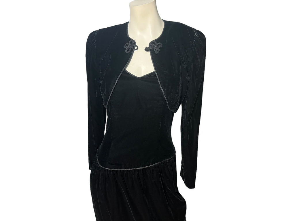 Vintage 80’s black sleeveless dress & jacket 6