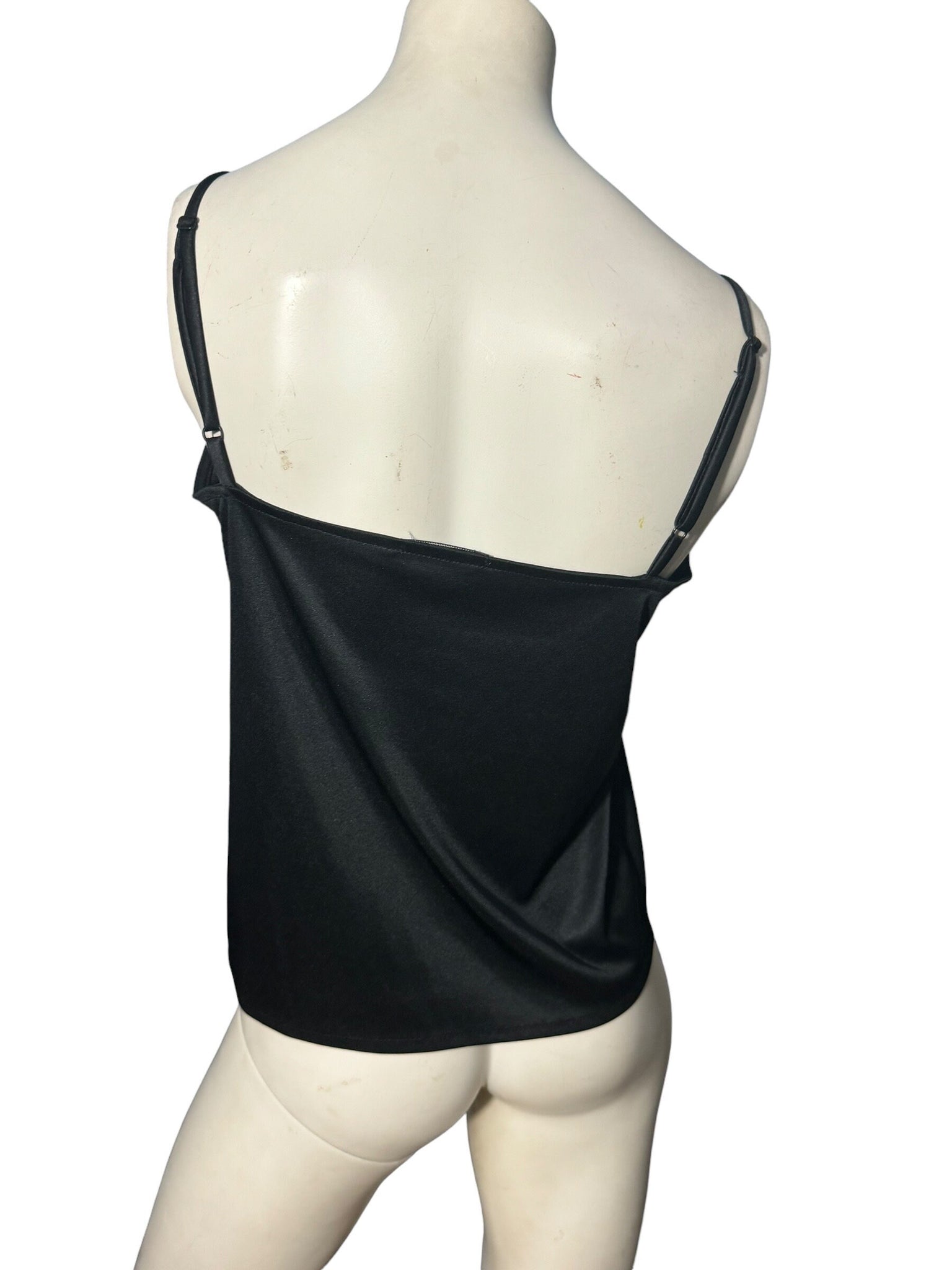 Vintage 70’s black tank top camisole M