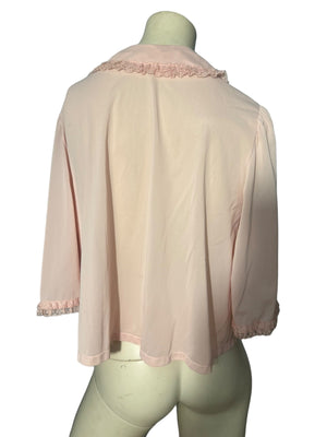 Vintage short pink bed jacket L Shadowline