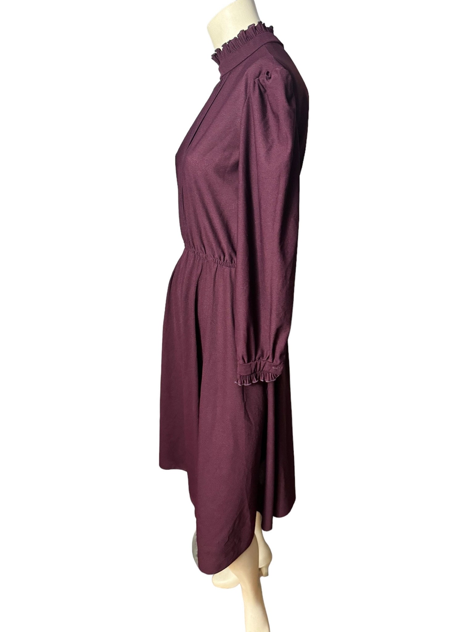 Vintage purple 70's full skirt dress M