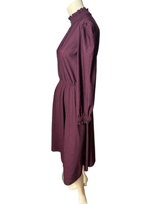 Vintage purple 70's full skirt dress M