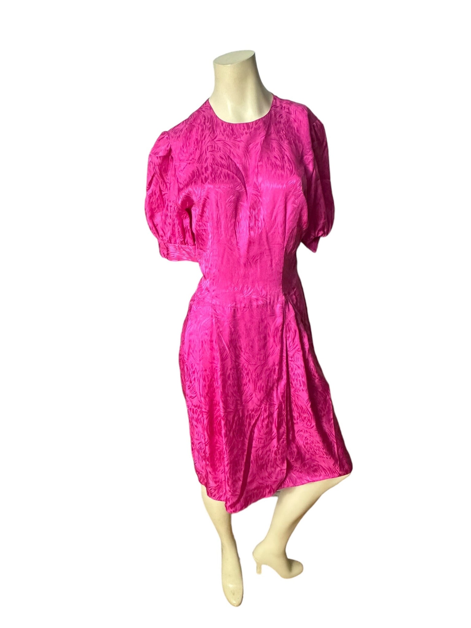 Vintage 80's pink silk dress 6 Nora Noh