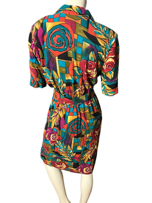 Vintage 80's mod Cabrais dress 10 M