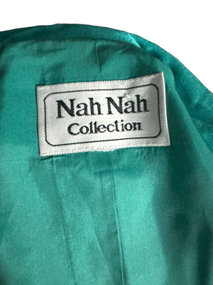 Vintage 80's green dress & jacket L