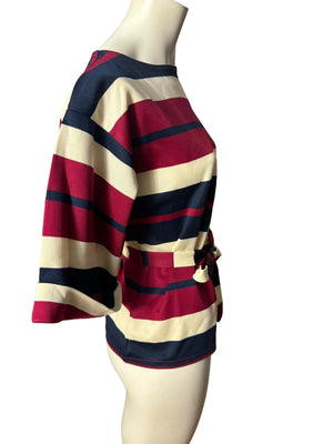 vintage 70's striped bell sleeve top M L
